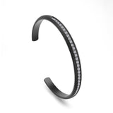 B.Tiff Eternity 30 Adjustable Stainless Steel Bangle Cuff Bracelet Gold, Black, Natural, Small, Med, Large