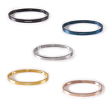 B.Tiff 9-Stone Pave Stainless Steel Bangle Bracelet Gold Black Steel Rose Gold Blue SM Med Lg