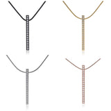 B.Tiff 18-Stone Stainless Steel Bar Pendant Necklace Black Silver Gold Rose Gold