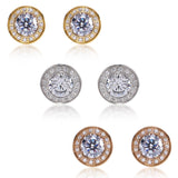 B.Tiff 1 ct Aŭreolo Stainless Steel Earrings Diamond Alternative