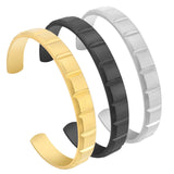 B.Tiff Simplicity Matte Box Cut Adjustable Bangle Cuff Gun Metal, Gold, Steel, Med, Large, Xlg