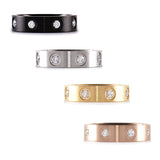 B.Tiff 8-Stone Bold Stainless Steel Ring Copy of BTiff Brighter than Diamond Stacking Eternity Ring Black Gold Steel Rose Gold