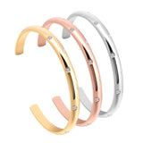 B.Tiff 8-Stone Starlight Pave Adjustable Bangle Cuff Natural, Gold, Black, Rose Gold, Small, Med, Large