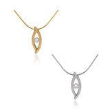 B.Tiff Deziras Stainless Steel Pendant Necklace Silver Gold