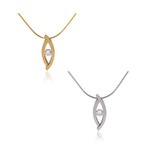 B.Tiff Deziras Stainless Steel Pendant Necklace Silver Gold