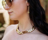 B.Tiff Gold Flat Cuban Link Necklace 16" 20"