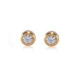 B.Tiff Pave Solitaire Stud Stainless Steel Earrings Gold Black Silver Rose Gold