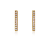 B.Tiff 9-Stone Short Bar Stainless Steel Earrings Pavé 0.02ct  Diamond Alternative