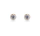 B.Tiff 2 ct Solitaire Stud Earrings Gold Black Silver Rose Gold