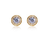 B.Tiff 1 ct Aŭreolo Stainless Steel Earrings Diamond Alternative