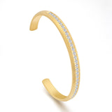 B.Tiff Eternity 30 Adjustable Stainless Steel Bangle Cuff Bracelet Gold, Black, Natural, Small, Med, Large