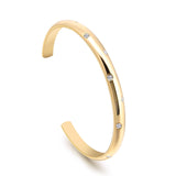 B.Tiff 8-Stone Starlight Pave Adjustable Bangle Cuff Natural, Gold, Black, Rose Gold, Small, Med, Large