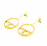 B.Tiff Logo T Bar Stainless Steel Earrings Black Gold Silver Rose Gold