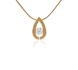 B.Tiff 1 Ct Drop Stainless Steel Pendant Necklace Silver Gold