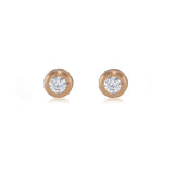B.Tiff Pave Solitaire Stud Stainless Steel Earrings Gold Black Silver Rose Gold