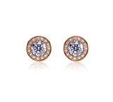 B.Tiff 1 ct Aŭreolo Stainless Steel Earrings Diamond Alternative