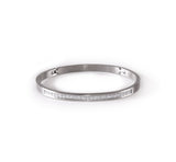 B.Tiff Half Eternity 25 SMatte Finished Stainless Steel Bangle Bracelet Black, Gold, Rose Gold, Steel, Blue Small, Med, Large