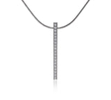 B.Tiff 18-Stone Stainless Steel Bar Pendant Necklace Black Silver Gold Rose Gold
