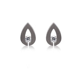 B.Tiff Drop Earrings, Stainless Steel, Goldl Tension Set with 0.20ct Diamond Alternative