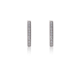 B.Tiff 9-Stone Short Bar Stainless Steel Earrings Pavé 0.02ct  Diamond Alternative