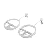 B.Tiff Logo T Bar Stainless Steel Earrings Black Gold Silver Rose Gold