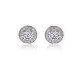 B.Tiff 1 ct Aŭreolo Stainless Steel Earrings Diamond Alternative