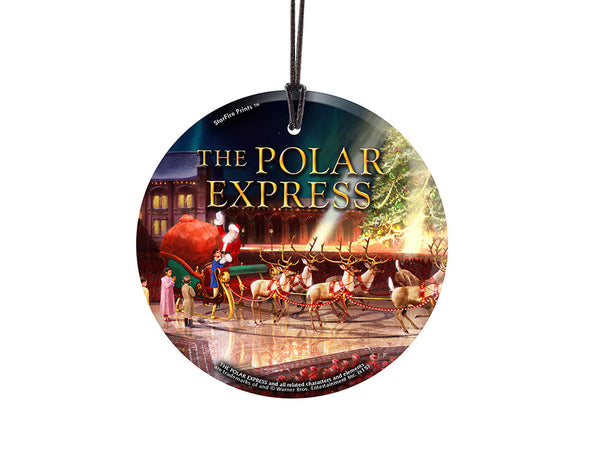 The Polar Express (Sleigh) Starfire Prints™ Hanging Glass Decoration