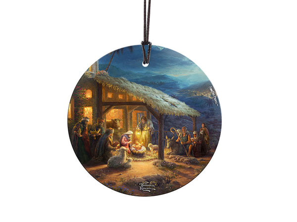 Thomas Kinkade (The Nativity, birth of Jesus) Starfire Prints™ Hanging Glass Decoration