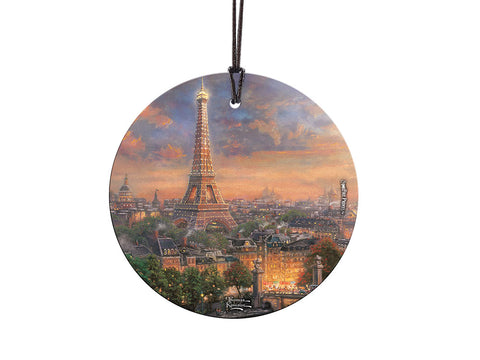 Thomas Kinkade (Paris, City of Love, Eiffel Tower, France) Starfire Prints™ Hanging Glass Decoration