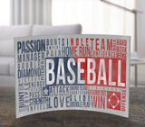 Sports (Baseball Words) Curved Acrylic Print
