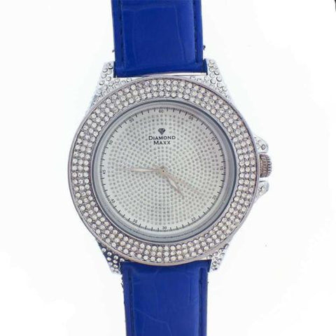 Mens Diamond Maxx Diamond Watch Stunning 3 Row Bezel Diamonds on Entire Case