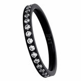 BTiff Brighter than Diamond Stacking Eternity Ring Black Gold Silver Rose Gold