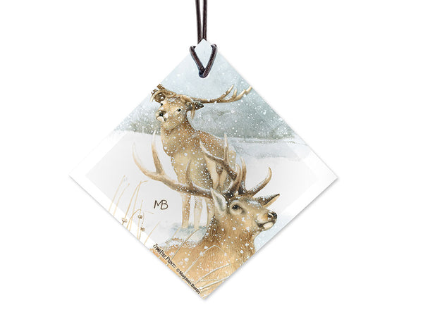 Marjolein Bastin (Snowy Deer) Starfire Prints™ Hanging Glass Decoration