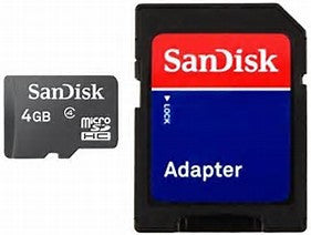 SanDisk MicroSD / MicroSDHC 4GB Memory w/ SD Adapter
