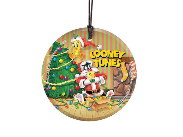 Looney Tunes™ (Sylvester and Tweetys Xmas) StarFire Prints™ Hanging Glass