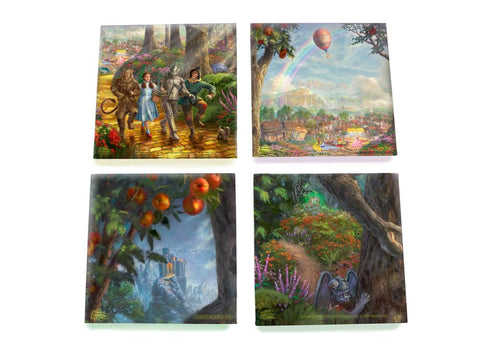 Thomas Kinkade Studios (The Wizard of Oz™ - Follow the Yellow Brick Road™) StarFire Prints™ Glass Coasters