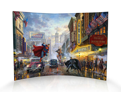 DC Comics (Batman, Superman and Wonder Woman) Curved Acrylic Print – Thomas Kinkade Studios