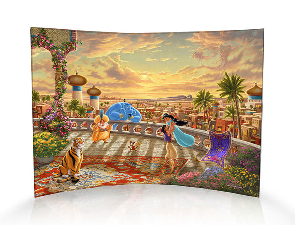 Disney (Jasmine Dancing in the Desert Sunset) Curved Acrylic Print