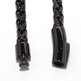 B.Tiff French Braid Chain Necklace Stainless Steel, Gun Metal