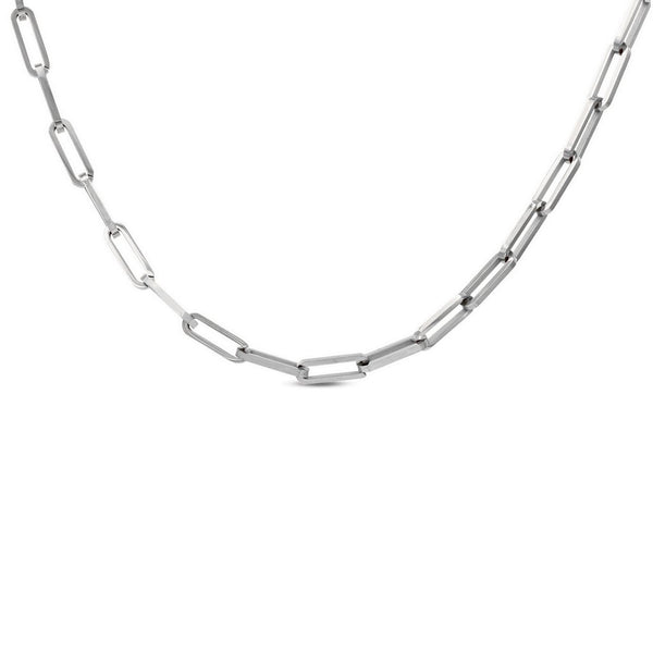 B.Tiff Thick Diamond Cut Chain Necklace SIlver 18 & 26 inches