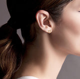 B.Tiff Floro Stainless Steel Earrings Tension Set with 0.10ct Diamond Alternative