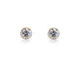 B.Tiff 1 ct Solitaire Stud Stainless Steel Earrings Gold Black Silver Rose Gold