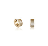 B.Tiff Pave Stainless Steel Huggie Earrings Silver Gold Rose Gold