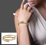 B.Tiff Double Wrapped Cable Bracelet Silver, Black, Gold, Rose Gold