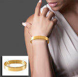 BTiff Simplicity Wide Matte Finished Bangle Bracelet Gold, Black, Steel, Small, Med, Large