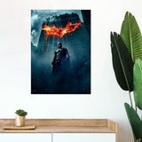 The Dark Night Trilogy (Burning Bat) MightyPrint™ Wall Art