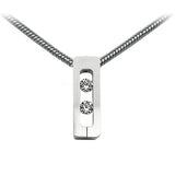 B.Tiff Simetrio Stainless Steel Pendant .30ct Diamond Alternative with Coil Necklace