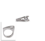 BTiff Tension Set Stainless Steel 2Ct Wishbone Solitaire Ring Sizes 4 - 10