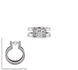 Btiff Star Brighter than Diamond Tension Set Elegant Ring  2 Ct Round Solitaire Interlocking Engagement Ring