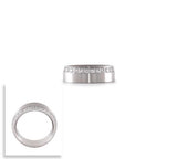 B.Tiff Diamond Alternative Stainless Steel Offset Wide Eternity Ring